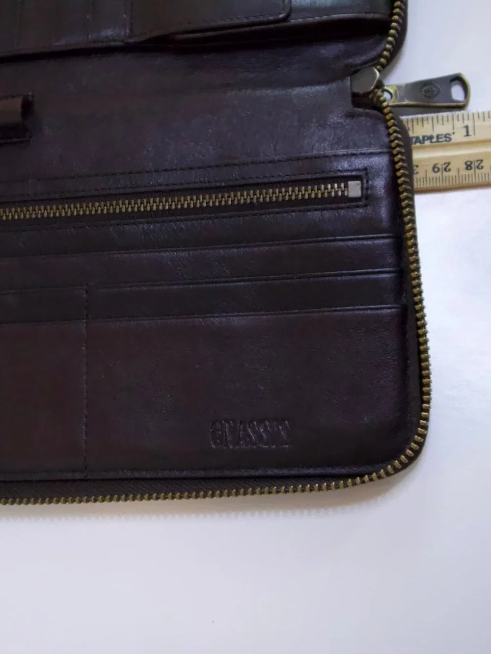 Vintage ONASIS Lizard Embossed Leather Long zip around travel Wallet